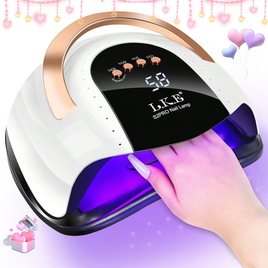 UV LED Nail Lamp, LKE Nail Dryer For Gel Polish, 4 Timers UV Nail Lamp Professional Nail Light, 57Pcs Lamp Beads And Automatic Sensor(White) - Màu tím - Xem 1