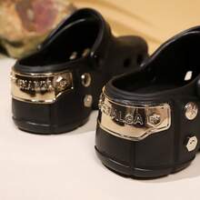 Punk Style Platform EVA Sandals, Faux Metal Rivet Decor, Women's Thick Sole Outdoor Slip-Ons For Summer, Breathable & Odor-Free - Black - View 5