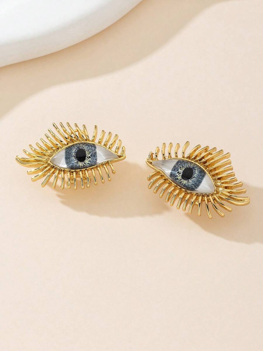 1 对时尚夸张眼睫毛设计耳环