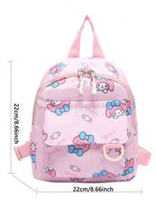 Sanrio 1 pieza de mochila kawaii de Sanrio con figura de anime y dibujos animados, bolsa de almacenamiento para viajes al aire libre, bolso de hombro lindo, mochila escolar con diseño de Canela (Cinnamon Roll)