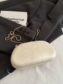 Bolso cruzado de hombro para mujer con acento de metal y diseño personalizado, 2025 Modelo Nuevo - Beis - Ver 5