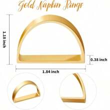 Gold Napkin Rings Set Of 12, Semicircle Metal Gold Napkin Holder Buckles, Fall Thanksgiving Christmas Napkin Rings, Napkin Rings For Dinner Table Decor, Wedding, Banquet, Party, Easter
