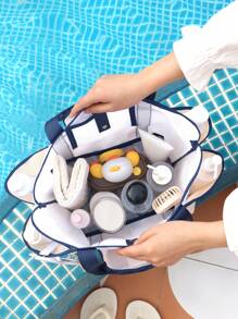 1Pc/Set Macaron Colors Mesh Beach Tote Bag Set With Phone Pocket, Nylon Casual Transparent Toiletry Bag Set With Zipper, Large Capacity Lightweight Storage Bag, Oversized Sandproof Swim Tote, Portable Reusable Summer Tote Bag With Hanging Handle, S/L Wash Bag Gift For New Semester, Spring/Early Summer, Anniversary, Vacation, Daily Use, Holiday, Mother's Day Gift, New Style In 2025.
