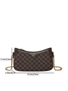 2025 新款时尚法式腋下包，简约时尚百搭手提包，优雅休闲字母单肩包，女士 - 棕色 - 查看 8