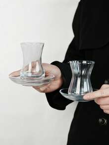 1 件套奢华小众土耳其咖啡杯碟套装，欧式花茶杯，红茶杯带碟，下午茶玻璃杯，返校 - 彩色 - 查看 10