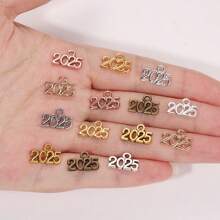 mengjiale 40pcs Retro Alloy Jewelry Accessories, Multicolor 2025 & 2026 Year Charms, Suitable For DIY Jewelry Making