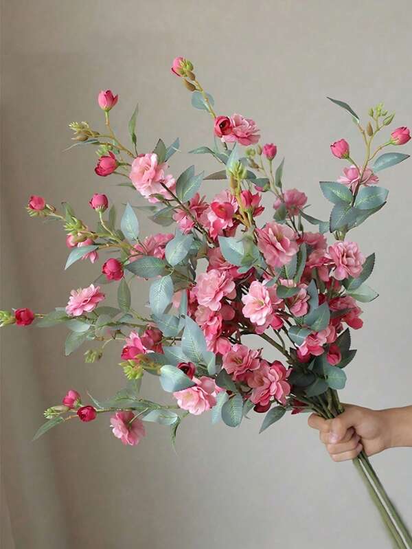 1 pieza/2 piezas Ramo de flores de rosa artificial, 88cm flores flexibles no desteñibles - para decoración de boda, decoración del Día de San Valentín, decoración de cumpleaños, decoración de aniversario, decoración del hogar, decoración de mesa de comedor, decoración de dormitorio y baño, decoración de escritorio, decoración de otoño, decoración de macetas, regalo de graduación