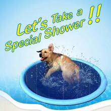 Alfombra antideslizante para salpicaduras para perros, piscina para perros con acolchado grueso, alfombra rociadora antideslizante, juguete de agua de verano para mascotas, alfombra resistente para juego de agua para perros grandes, estera de juego de agua para patio trasero.