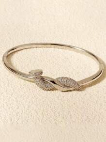 1pc Fashionable And Exquisite European & American Style High-End Design Personalized Micro-Inlaid Zirconia Clasp Bracelet For Women