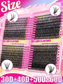 800 piezas/780 piezas/740 piezas/640 piezas/600/60 piezas Extensiones de pestañas individuales con rizo D de 9-18 mm, clusters de pestañas extra gruesas y naturales, volumen dramático, ultra suaves y súper ligeras, reutilizables, kit de extensión de pestañas 30D+40D+50D+60D+80D+100D