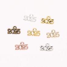 mengjiale 40pcs Retro Alloy Jewelry Accessories, Multicolor 2025 & 2026 Year Charms, Suitable For DIY Jewelry Making