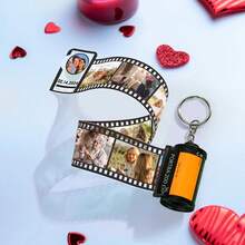 Porte-clés personnalisé en forme de rouleau de film photo, porte-clés appareil photo mémoriel, cadeau pour la fête des mères, la Saint-Valentin, accessoire de sac pendentif - Multicolore - Voir 8