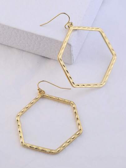 الأقراط المصنوعة من خليط معدني على شكل هندسي زوج واحد