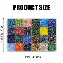 3600+Pcs 2*6mm Tube Beads Kit Glass Bugle Seed Beads Small Craft Beads For DIY Bracelet Necklaces Crafting Jewelry Making - Multicolor - View 2