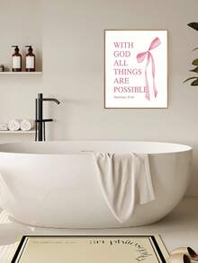 1/4 Stück/Set rosa Schleife Wandkunst Zimmer Deko Poster Aufkleber, rosa Schleife Zimmer Schlafzimmer Deko Badezimmer Deko Wandkunst Deko Ästhetische Aufkleber, für Teenager Mädchen Geschenke, inspirierende Bibelverse Schleife Wanddekoration, ungerahmte Schleifen-Dekorationsaufkleber, PVC wasserfeste selbstklebende Wandaufkleber, perfekt für Hochzeit Geburtstag Abschluss Geschenke