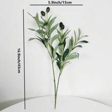 1 buc ramură de măslin artificială, aranjament floral pentru decorarea casei, frunze verzi cu fructe, decor pentru camera de zi, umplutură pentru vaze DIY, verdeață în ghiveci, consumabile pentru evenimente și festivaluri, plante artificiale