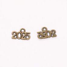 mengjiale 40pcs Retro Alloy Jewelry Accessories, Multicolor 2025 & 2026 Year Charms, Suitable For DIY Jewelry Making