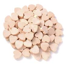 50 件天然木质星星、花朵、心形、圆形、蝴蝶形带孔，适合手工制作和 DIY 珠宝制作 - 多款式 - 查看 10