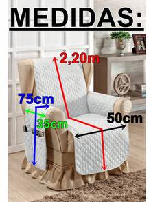 Sofa Protector Cover For 1 Seater Armchair With Storage Pocket - 白色 - 查看 3