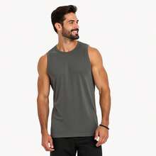 Kit 03 Dry Fit Men's Sports Tank Top Fitness Quick Dry Gym Training Breathable - Xám - Xem 2