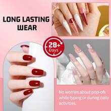 New Upgrade Quick Dry 10gx2 Semi-Solid Nail Glue Gel For Press On Nails - Strong Clear Acrylic Nail Sheets Solid Gel Nail Glue For False Nails Soft Gel Nail Sheets Solid Hard Gel For Manicure DIY Home Without UV Lamp - 無色 - 查看 3
