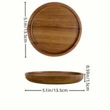 1/2pcs Acacia Wood Plate - Stylish Serving Tray For Appetizers, Fruits & Desserts - Rustic Dinnerware Accent - Durable Kitchen & Dining Essential For A Cozy Table Setting - Brown - View 16
