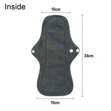 1Pc Black Sanitary Pads Light Flow Menstrual Pads Charcoal Bamboo Washable Cloth Menstrual Pads Mama Cloth Reusable Sanitary Pads Daytime