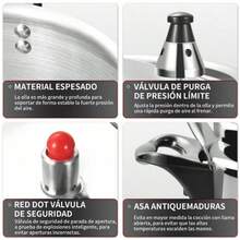 Olla Express de Aluminio 9 L – Olla de Presión Vaporera para Sopas, Carnes y Arroz! Compatible con estufas de gas, ideal para cocinas domésticas y restaurantes. - Plateado - Ver 8