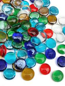 100克/500克/袋装花瓶填充玻璃弹珠,用于花瓶的平板玻璃弹珠,曼卡拉玻璃宝石。装饰玻璃石可用于花瓶填充、鱼缸装饰、花卉工艺品、餐桌摆件和马赛克玻璃珠、房间装饰、浴室装饰、家居装饰、婚礼装饰、DIY工艺品(尺寸和数量各不相同)。 - 彩色 - 查看 8