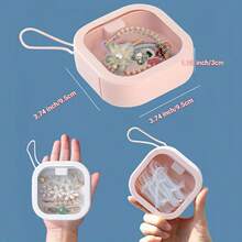 4 peças/Conjunto Caixa de Armazenamento de Faixa de Cabelo, Mini Caixa de Jóias Portátil para Clipes de Cabelo, Melhor Caixa de Armazenamento de Viagem para Itens Pequenos para Garotinhas, 2 Rosa e 2 Branco
