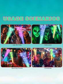 Glowing Fiber Wand, LED Light Wand, Glowing Party Supplies, Fiber Optic Wand, LED Flashing Stick, Fiber Optic Light Wand Stick, Suitable For Parties, Weddings, New Year Party Gifts, Easter, Spring/Summer Parties, Hawaii, Parties, Weddings, Halloween, Independence Day, Autumn, Fall, Christmas And Other Party Supplies. - Multicolor - View 5