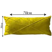 Set Of 2 Large Rectangular Crossed Baguette Cushions, Filled, 70cm X 30cm - Amarillo - Ver 3