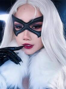 1pc Women's Sexy Mask Eyeshade, Role Play, PU Leather, Adjustable Mask, Masquerade Ball, Party, Carnival, Costume Prop - Black - View 10