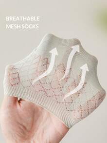 5 Pairs Women's Breathable Non-Slip Mesh Socks Short Socks Invisible Socks, Suitable For Daily Wear For Spring/Summer(Without Cardboard), Random Colors - View 4