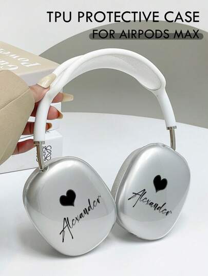 Estuche personalizado para auriculares, funda protectora con el nombre en forma de corazón, regalo de aniversario, regalo del Día de San Valentín, regalo de cumpleaños, regalo de boda, regalo del Día de la Madre, regalo del Día del Padre, regalo para mejor amigo, regalo para mamá/papá, regalo para novio, regalo para novia, regalo que aumenta la felicidad de las mujeres