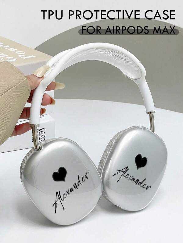 Customized Headphone Case, Heart Shape Name Personalized Earphone Protective Cover, Anniversary Gift, Valentine's Day Gift, Birthday Gift, Wedding Gift, Mother's Day Gift, Father's Day Gift, Best Friend Gift, Gift For Mom/Dad, Gift For Boyfriend, Gift For Girlfriend,Women's Happiness Boost