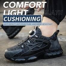 Sepatu Kerja Pria CEATSAFETV, Sepatu Kerja Anti Tusuk Anti Selip dengan Ujung Baja, Sepatu Atletik Konstruksi Industri Nyaman untuk Aktivitas Luar Ruangan, Musim Semi/Panas - Hitam - View 5