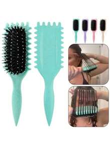 Cepillo modelador de rizos, Cepillo modelador de rizos universal, El cepillo modelador de rizos es especialmente adecuado para el cabello rizado, da forma a rizos glamorosos, la nueva opción para el cabello rizado, da forma y estilo a los rizos tanto para mujeres como para hombres, reduce el tirón y la separación de los rizos