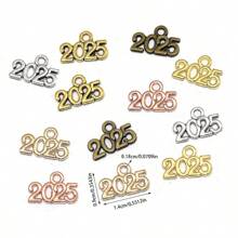 mengjiale 40pcs Retro Alloy Jewelry Accessories, Multicolor 2025 & 2026 Year Charms, Suitable For DIY Jewelry Making