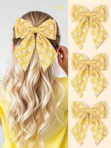 1 pezzo Fermaglio per capelli con fiocco di perle e code, fiocchi eleganti per capelli di ragazze, fiocchi con fermagli a coccodrillo alla moda, accessori per capelli con fiocchi da festa per ragazze