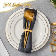 Gold Napkin Rings Set Of 12, Semicircle Metal Gold Napkin Holder Buckles, Fall Thanksgiving Christmas Napkin Rings, Napkin Rings For Dinner Table Decor, Wedding, Banquet, Party, Easter