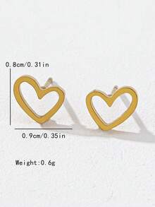 1 Pair Elegant Mini Delicate Stainless Steel Sun Element Stud Earrings Jewelry - Gold - View 3