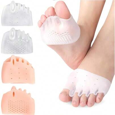 1 paio/2 paia Di cuscinetti in silicone per avampiede, tamponi per dita dei piedi morbidi, solette per assorbimento degli urti per la cura dei piedi unisex