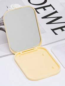 1pc Folding Mirror - Portable Travel Makeup Mirror, Compact Folding Pocket Mirror With Comb - Multicolor - View 3