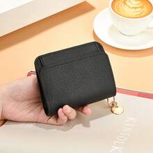 女孩短款钱包，时尚手拿包，多卡槽，拉链零钱包 - 彩色 - 查看 7