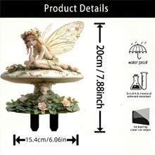 迷人的仙女和蘑菇屋花园标志 - 亚克力户外装饰、盆栽景观点缀、浪漫波西米亚风格、多功能庭院艺术品或礼物。