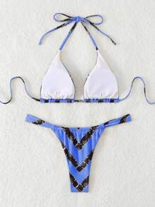 LUCKY HOLIDAY Fashionable Sexy Triangle Bikini With Tie Strap Bikini Set Set