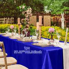 1pc Elegant Pink Satin Tablecloth, Romantic Polyester Rectangle Tablecloth Suitable For Valentine's Day, Wedding, Holiday, Birthday Party, Banquet, Great For Creating A Festive And Sophisticated Atmosphere, Wedding Decoration
