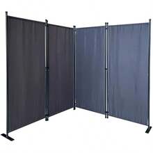 Screen 4 Piece Room Divider 165 X 220 Cm Garden Balcony Privacy Folding Screen - Grey1 - View 4