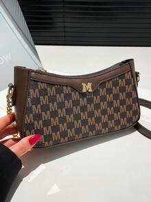 2025 新款时尚法式腋下包，简约时尚百搭手提包，优雅休闲字母单肩包，女士 - 棕色 - 查看 4